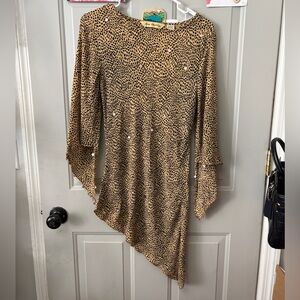 Chic Asymmetrical Leopard Print Dress